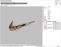 Swoosh Anime Lightning 01 Embroidery File 4 size