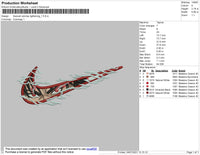 Swoosh Anime Lightning 01 Embroidery File 4 size