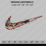 Swoosh Anime Lightning 01 Embroidery File 4 size