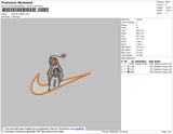 Swoosh Basket 1 Embroidery File 4 size