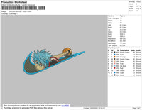 Swoosh Anime Basket Ball Embroidery File 4 size