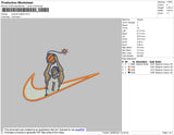 Swoosh Basket 1 Embroidery File 4 size