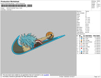 Swoosh Anime Basket Ball Embroidery File 4 size