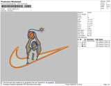 Swoosh Basket 1 Embroidery File 4 size