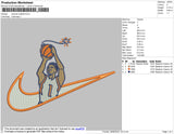 Swoosh Basket 1 Embroidery File 4 size