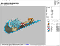 Swoosh Anime Basket Ball Embroidery File 4 size