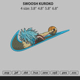 Swoosh Anime Basket Ball Embroidery File 4 size