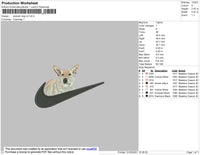 Swoosh Dog V4 Embroidery File 4 size