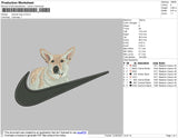 Swoosh Dog V4 Embroidery File 4 size