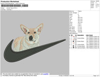 Swoosh Dog V4 Embroidery File 4 size