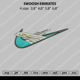 Swoosh Emirates Embroidery File 4 size