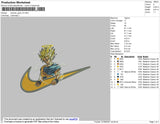 Swoosh Goku V4 Embroidery File 5 size