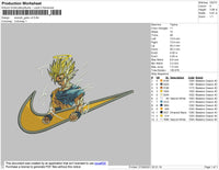 Swoosh Goku V4 Embroidery File 5 size