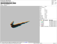 Swoosh Glitch Embroidery File 4 size