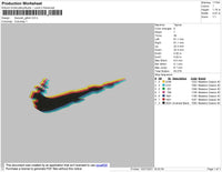 Swoosh Glitch Embroidery File 4 size