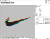 Swoosh Glitch Embroidery File 4 size