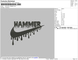 Swoosh Hammer Embroidery File 4 size