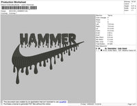 Swoosh Hammer Embroidery File 4 size