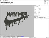 Swoosh Hammer Embroidery File 4 size