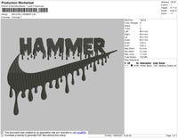 Swoosh Hammer Embroidery File 4 size