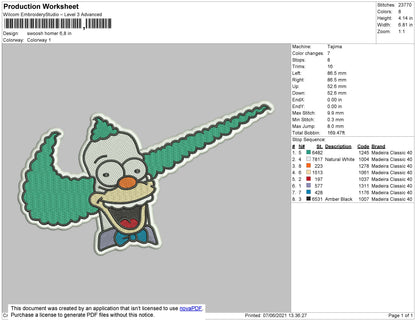 Swoosh Homer Embroidery File 4 size