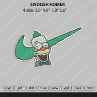 Swoosh Homer Embroidery File 4 size