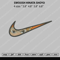 Swoosh Hinata Shoyo Embroidery File 4 size