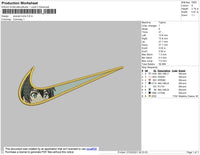 Swoosh Kirito Embroidery File 4 size