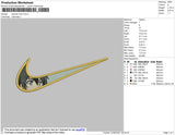 Swoosh Kirito Embroidery File 4 size