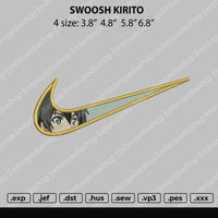 Swoosh Kirito Embroidery File 4 size