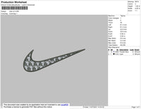 Swoosh LA Embroidery File 4 size