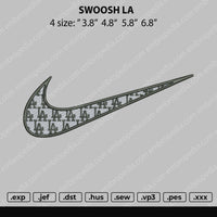 Swoosh LA Embroidery File 4 size