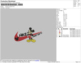 Swoosh Mickey Embroidery File 4 size