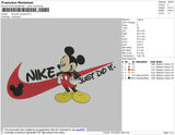 Swoosh Mickey Embroidery File 4 size