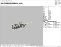 Swoosh Nike Burbery Embroidery File 8 size