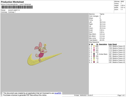 Swoosh Plaget Embroidery File 4 size
