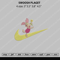 Swoosh Plaget Embroidery File 4 size