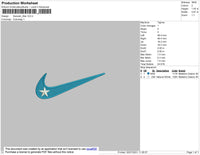 Swoosh Star Embroidery File 4 size