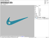 Swoosh Star Embroidery File 4 size