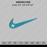 Swoosh Star Embroidery File 4 size