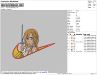 Swoosh Sword Asuna Embroidery File 4 size