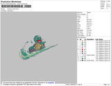 Swoosh Turtle Embroidery File 4 size