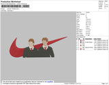 Swoosh Fred & George Embroidery File 4 size