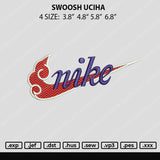 Swoosh Uciha Embridery File 4 size