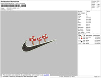 Swoosh Mashroom Embroidery File 4 size