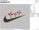 Swoosh Mashroom Embroidery File 4 size