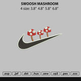 Swoosh Mashroom Embroidery File 4 size