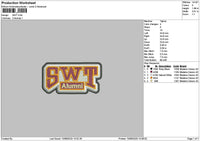 Swt Text Embroidery File 6 sizes