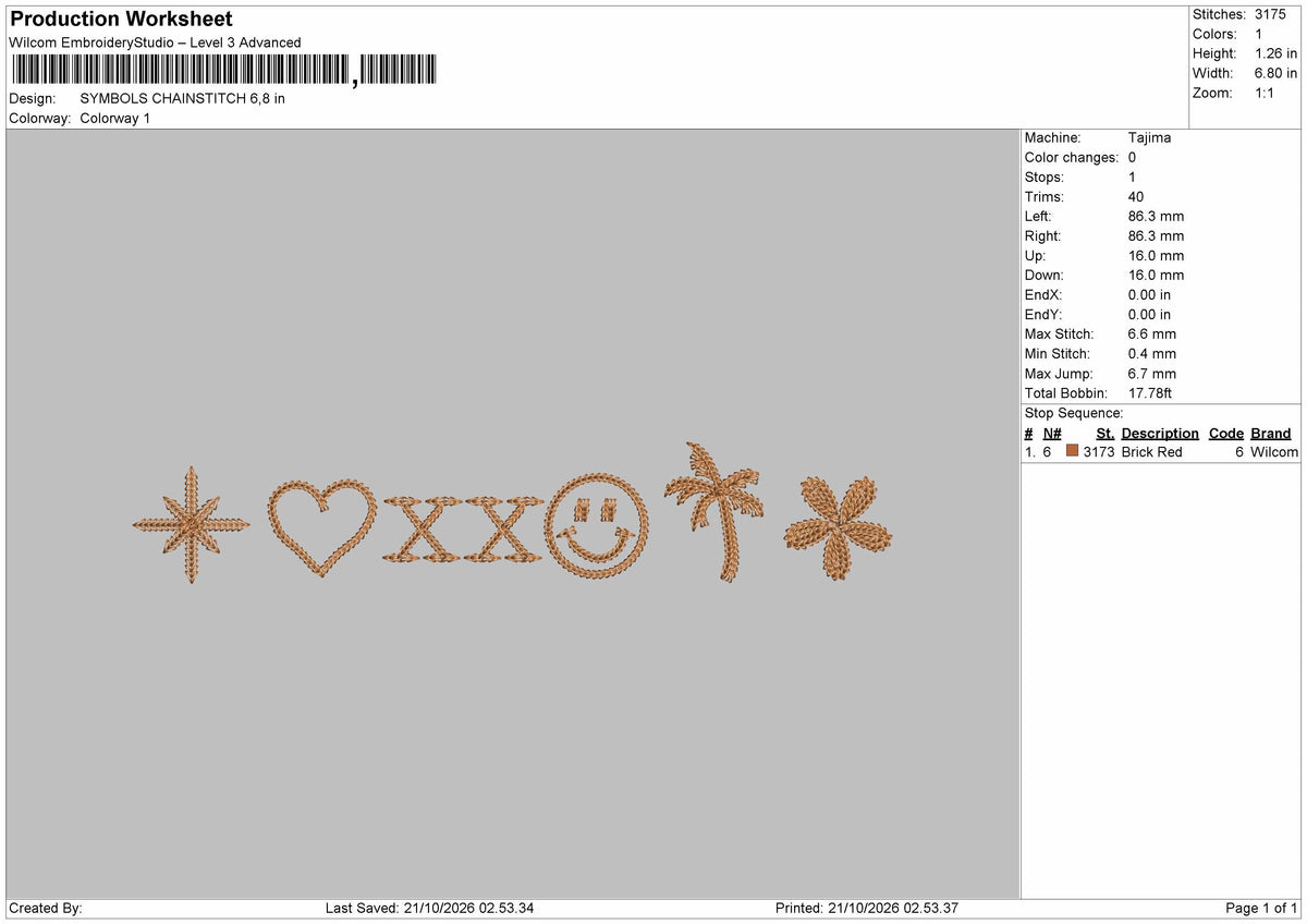 Symbols 2110 Embroidery Machine Design File 6 sizes