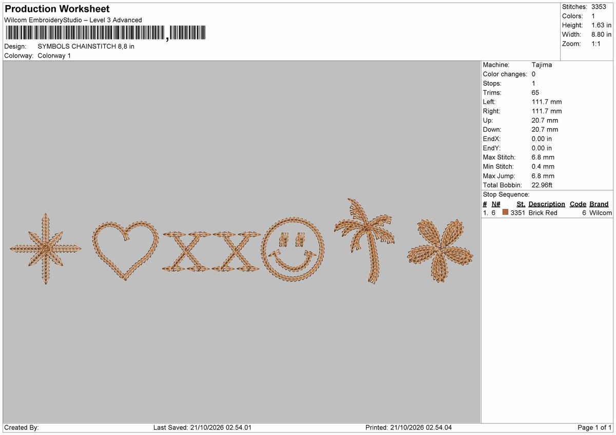 Symbols 2110 Embroidery Machine Design File 6 sizes